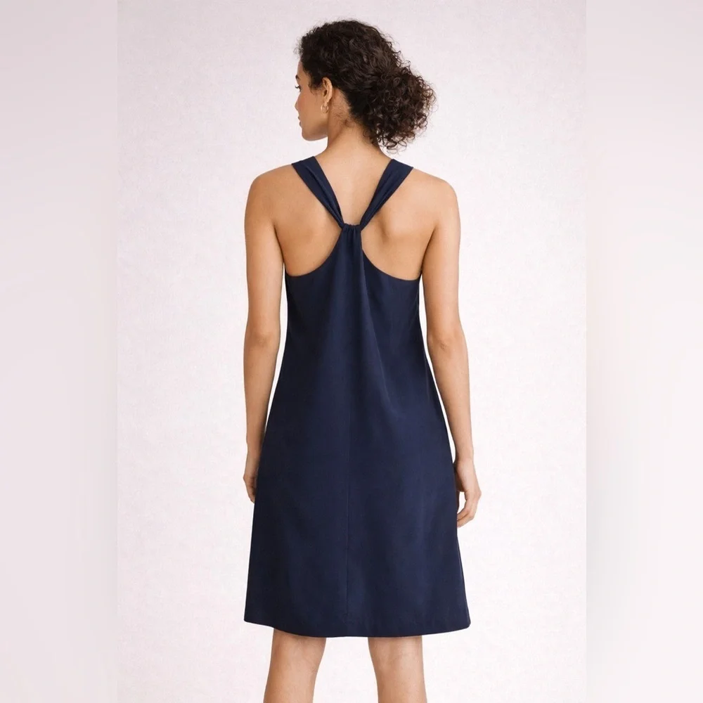 J.Crew Navy Sleeveless Twist Back Shift Dress Size 2 NWT